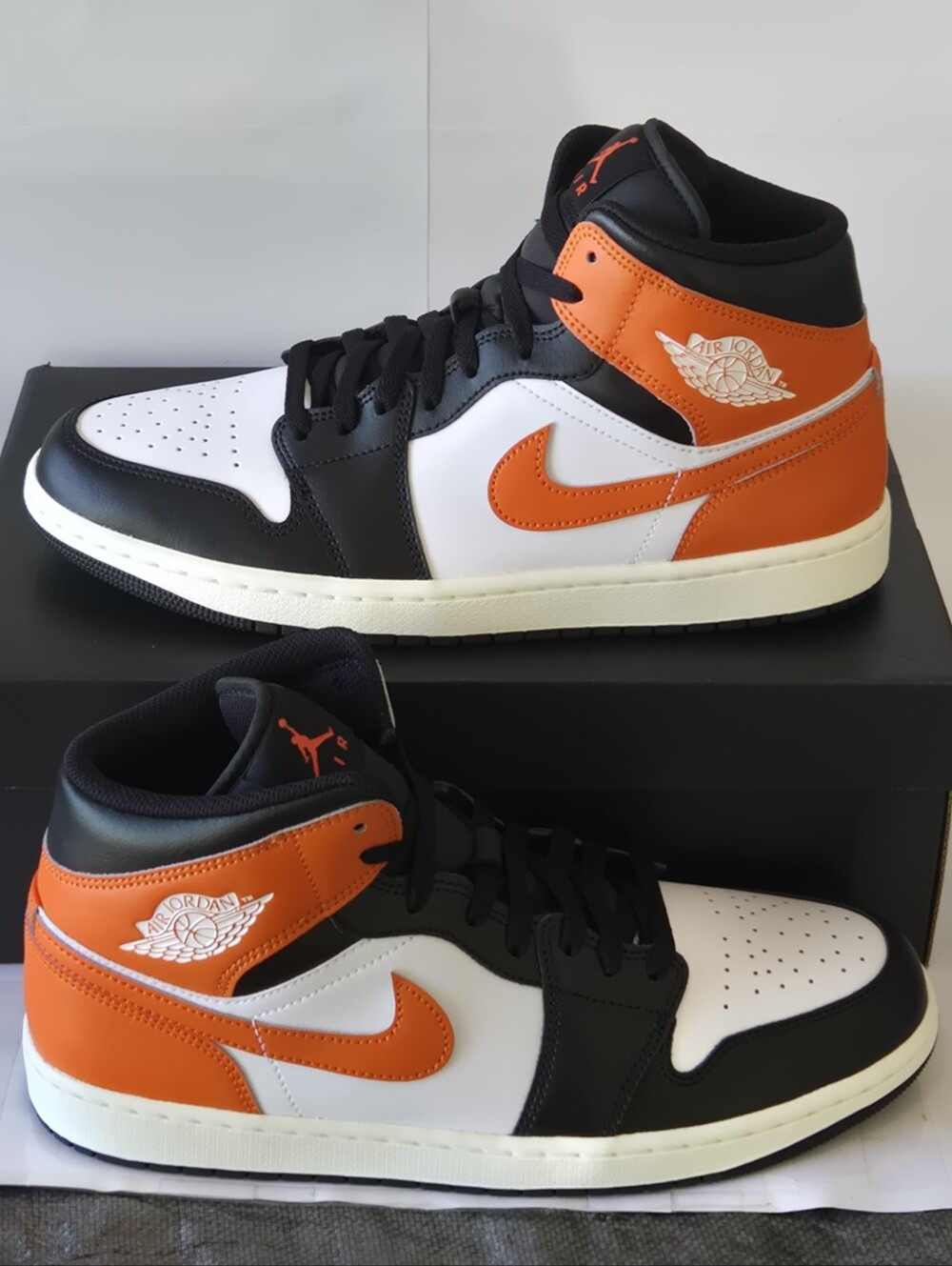 Nike Air Jordan 1 Mid Starfish Black White Sail Men's Size 10.5